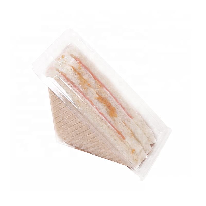 Kirkas kolmionlaatikkopakkaus tukkumyynti muovinen ruoka räätälöity etiketti kertakäyttöinen kaunis voileipä ja kakku asiakas \\\\ logo lemmikki, PLA